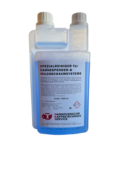 HKS-Kaffee Milchschaumreiniger (stark) 1l blau, universaler Milchsystemreiniger