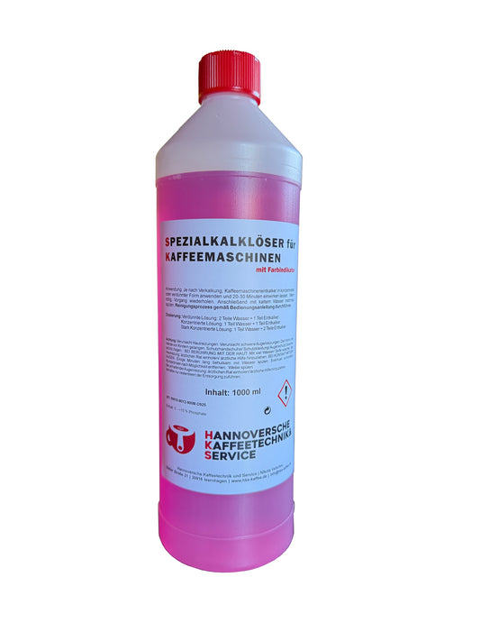 HKS-Kaffee Flüssig-Entkalker (mit Farbindikator) 1000ml für Kaffeevollautomaten, Kaffeemaschine, Siebträger